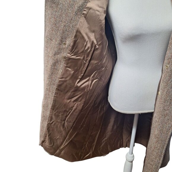 Mackintosh Montello Wool Jacket Brown Coat Buttons Vintage Womens Size 12 - Picture 8 of 16